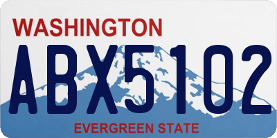 WA license plate ABX5102