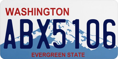 WA license plate ABX5106