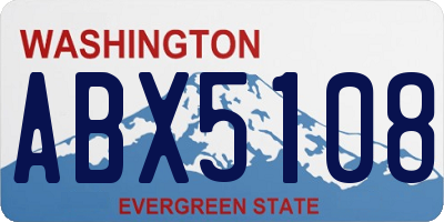 WA license plate ABX5108