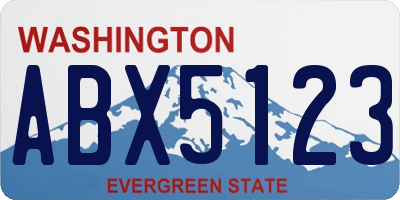 WA license plate ABX5123