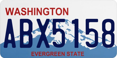 WA license plate ABX5158