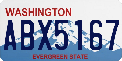 WA license plate ABX5167