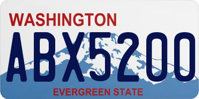 WA license plate ABX5200