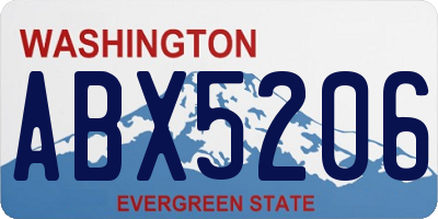 WA license plate ABX5206