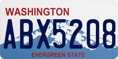 WA license plate ABX5208
