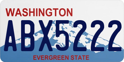 WA license plate ABX5222