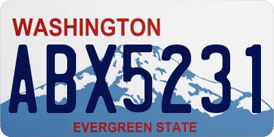 WA license plate ABX5231