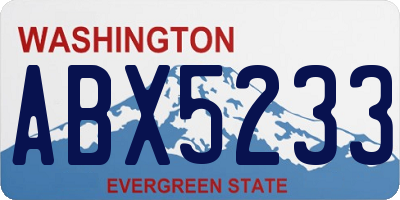 WA license plate ABX5233