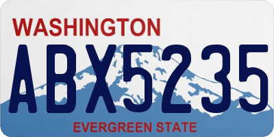WA license plate ABX5235