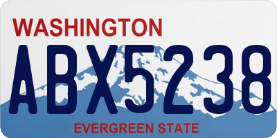 WA license plate ABX5238