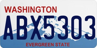 WA license plate ABX5303