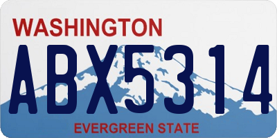 WA license plate ABX5314
