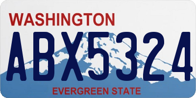 WA license plate ABX5324