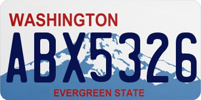 WA license plate ABX5326