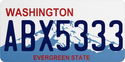 WA license plate ABX5333