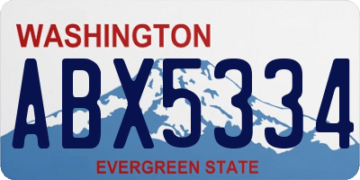 WA license plate ABX5334