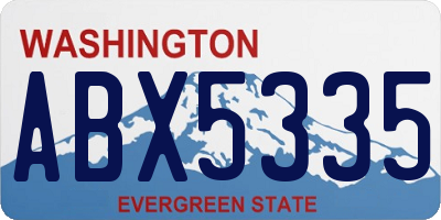 WA license plate ABX5335