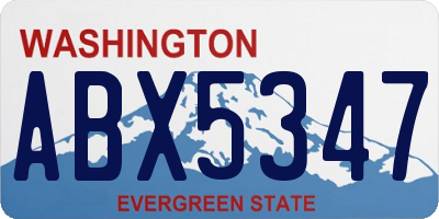 WA license plate ABX5347