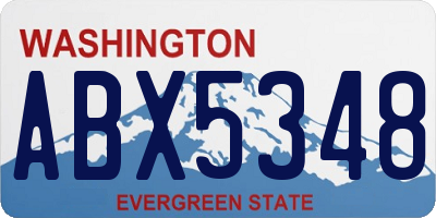WA license plate ABX5348
