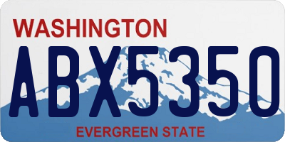 WA license plate ABX5350
