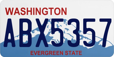 WA license plate ABX5357