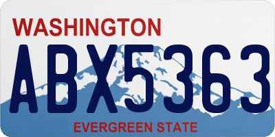 WA license plate ABX5363