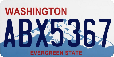 WA license plate ABX5367