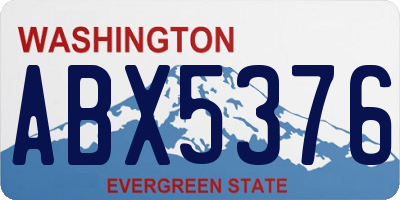 WA license plate ABX5376