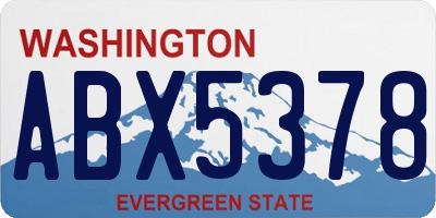 WA license plate ABX5378