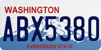 WA license plate ABX5380