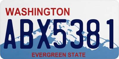 WA license plate ABX5381
