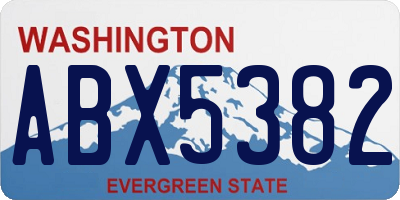 WA license plate ABX5382