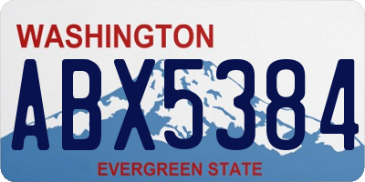 WA license plate ABX5384