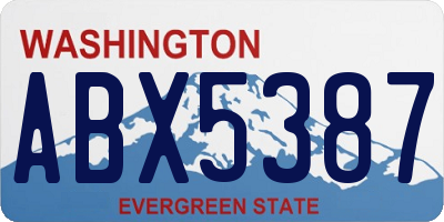 WA license plate ABX5387