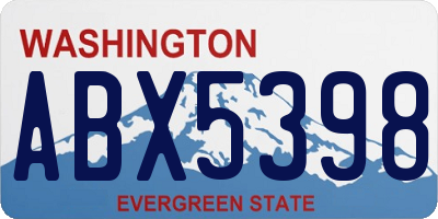 WA license plate ABX5398