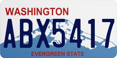 WA license plate ABX5417