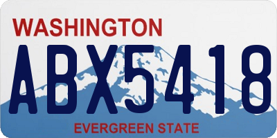 WA license plate ABX5418