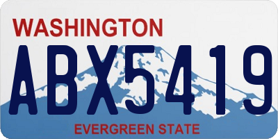 WA license plate ABX5419