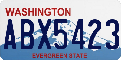 WA license plate ABX5423