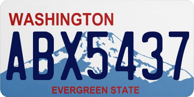 WA license plate ABX5437