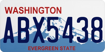WA license plate ABX5438
