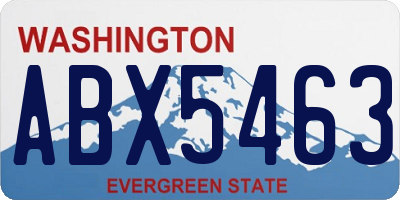WA license plate ABX5463
