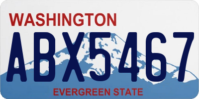 WA license plate ABX5467