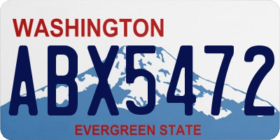 WA license plate ABX5472