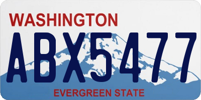 WA license plate ABX5477
