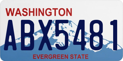 WA license plate ABX5481