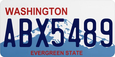 WA license plate ABX5489