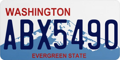 WA license plate ABX5490