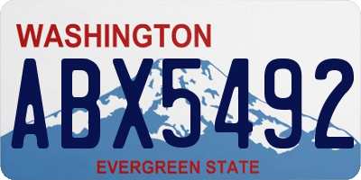 WA license plate ABX5492