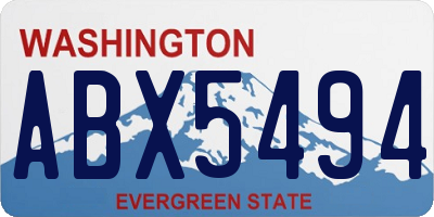 WA license plate ABX5494